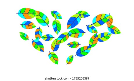 Cute  Pattern with Leaves for Greeting Card or Poster. Vector Background for Spring or Summer Design.
