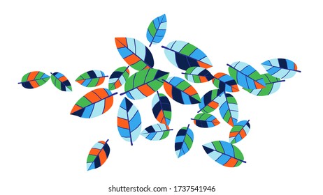 Cute  Pattern with Leaves for Greeting Card or Poster. Vector Background for Spring or Summer Design.
