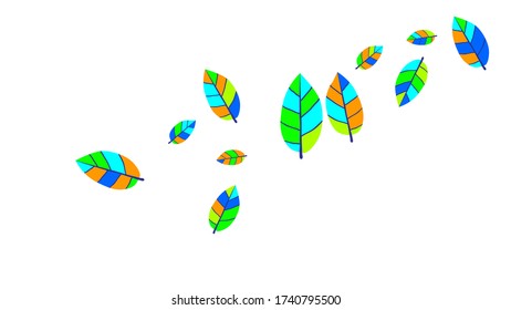 Cute  Pattern with Leaves for Greeting Card or Poster. Vector Background for Spring or Summer Design.
