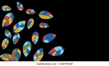 Cute  Pattern with Leaves for Greeting Card or Poster. Vector Background for Spring or Summer Design.

