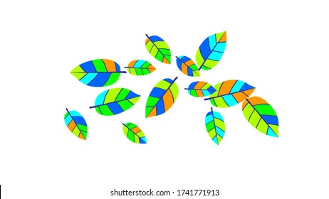 Cute  Pattern with Leaves for Greeting Card or Poster. Vector Background for Spring or Summer Design.
