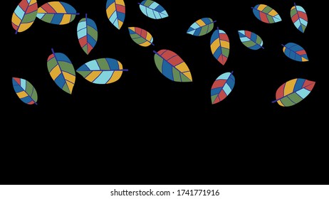 Cute  Pattern with Leaves for Greeting Card or Poster. Vector Background for Spring or Summer Design.
