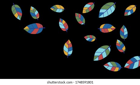Cute  Pattern with Leaves for Greeting Card or Poster. Vector Background for Spring or Summer Design.
