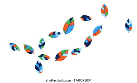 Cute  Pattern with Leaves for Greeting Card or Poster. Vector Background for Spring or Summer Design.
