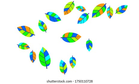 Cute  Pattern with Leaves for Greeting Card or Poster. Vector Background for Spring or Summer Design.
