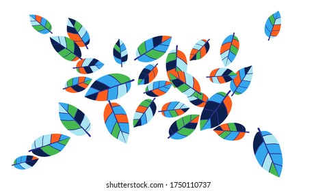 Cute  Pattern with Leaves for Greeting Card or Poster. Vector Background for Spring or Summer Design.
