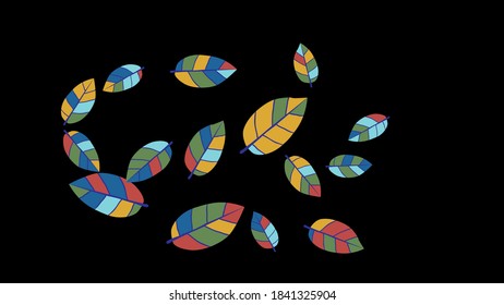 Cute  Pattern with Leaves for Greeting Card or Poster. Vector Background for Spring or Summer Design.
