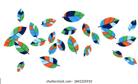 Cute  Pattern with Leaves for Greeting Card or Poster. Vector Background for Spring or Summer Design.

