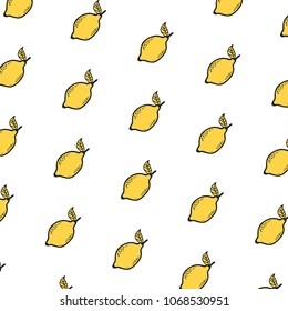 Cute pattern with lemons. Perfect design for posters, cards, textile, web pages.
