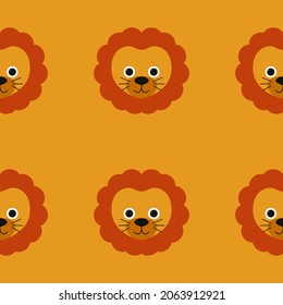 Cute pattern lion cartoon vector illustration. Can be used for printing on T-shirts, baby clothes, fashion designs, baby shower invitation card.