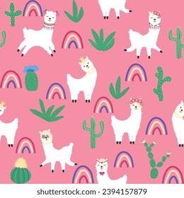 Cute pattern and llamas