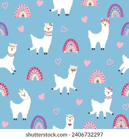 Cute pattern and llamas