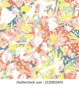 Cute pattern in a multi. Little colorful flowers. Creative and bright summer texture. Abstract seamless texture doodle leaves and flowers. Spotted floral vector seamless pattern. Abstract different