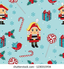 cute pattern with nutcracker