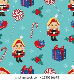 cute pattern with nutcracker