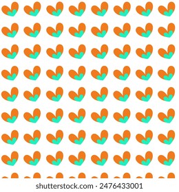A cute pattern of overlapping hearts, neatly and evenly arranged in charming colors.