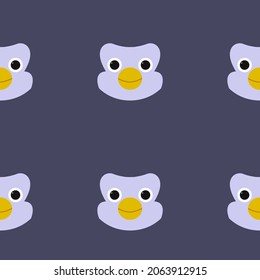 Cute pattern penguin cartoon vector illustration. Can be used for printing on T-shirts, baby clothes, fashion designs, baby shower invitation card.