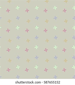 Cute pattern with petals on the beige background