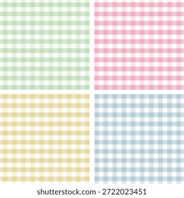 süßes Muster für Picknick-Decke-Design. Pastel mehrfarbige Tartan-Check-Plaid-Grafik für Tischdecke, Öltuch, andere moderne Alltag Frühling Sommer Mode Ostern Urlaub Textilien oder Papierdruck.