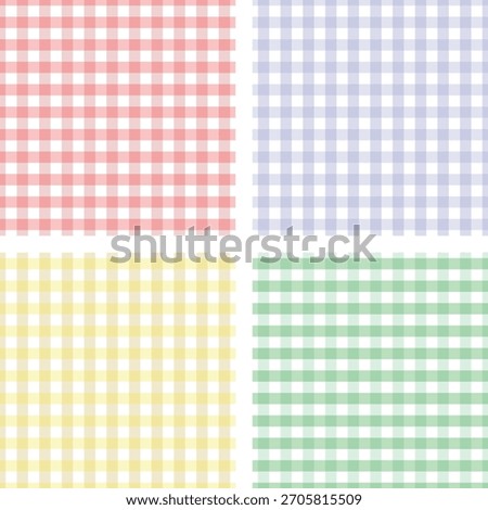 cute pattern for picnic blanket design. Pastel multicolored tartan check plaid graphic for tablecloth, oilcloth, other modern everyday spring summer fashion Easter holiday textile or paper print.