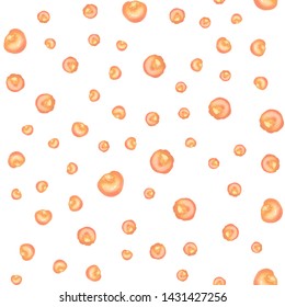 Cute Pattern Polka Dots of orange color. Perfect for your design, textile, pattern fills, box, posters, cards, web page background etc. Pattern under the mask. Vector.