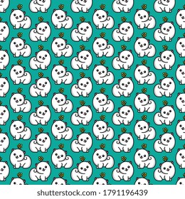 Cute pattern of puppy flower with variant color