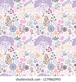 Cute pattern in Scandinavian style. Editable vector illustration