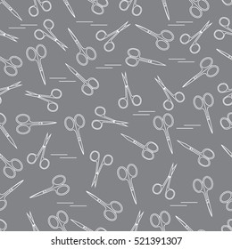 Cute pattern of scissors for manicure and pedicure. Design for banner, flyer, poster or print. 