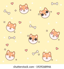 Cute Pattern Shiba Inu Cute Dogs Stock Vector (Royalty Free) 1929268946 ...