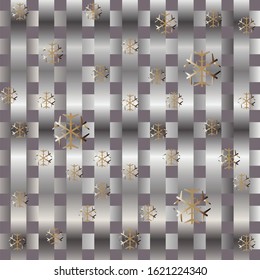 Cute pattern with silver and golden elements. Vector Illustration