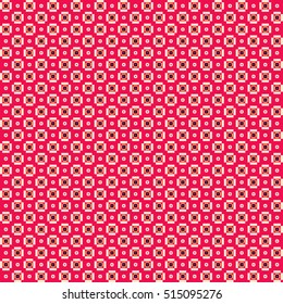 Cute pattern with simple geometric shapes. Useful for textile and interior design.