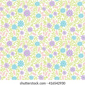 Cute pattern in small colorful flowers. White background. Spring floral background.
The elegant the template for fashion prints.