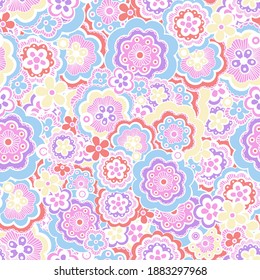 Cute pattern in small flower. Small colorful flowers. Ditsy floral background. The elegant the template for fashion prints. in retro style