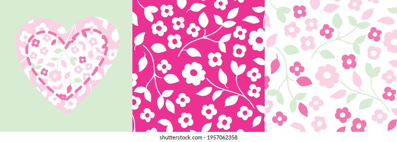 Cute pattern in small flower. Small colorful flowers. Ditsy floral background.