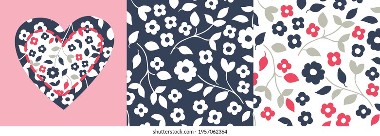 Cute pattern in small flower. Small colorful flowers. Ditsy floral background.