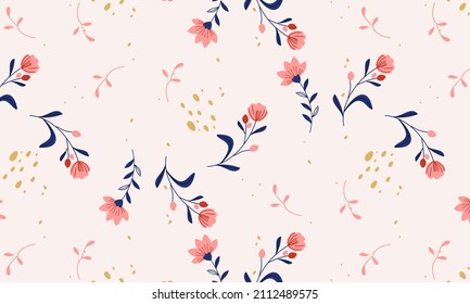 Cute pattern in small flower. Small colorful flowers