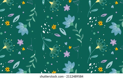 Cute pattern in small flower. Small colorful flowers