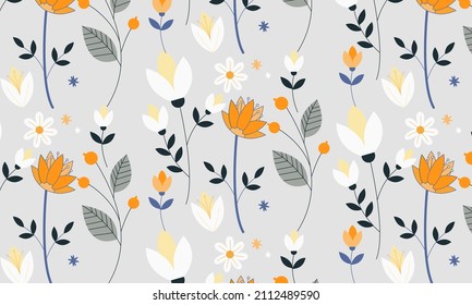 Geräumiges Muster in kleinen Blumen. Kleine bunter Blumen