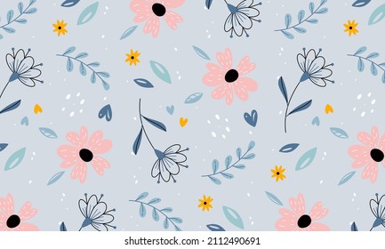 Geräumiges Muster in kleinen Blumen. Kleine bunter Blumen