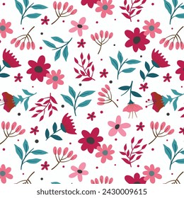 Cute pattern in small flower. Small colorful flowers. White background. Ditsy floral background. The elegant the template for fashion prints.