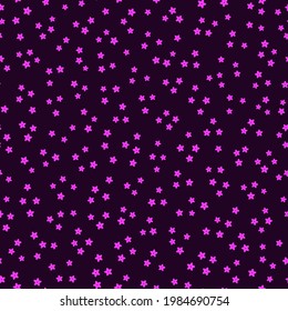 Patrón lindo en flor pequeña. Pequeñas flores rosas sobre fondo azul oscuro. Fondo floral de color marrón. La elegante plantilla para las impresiones de moda. Vector sin fisuras, patrón geométrico simple