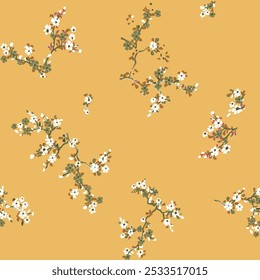 Cute pattern in small flower Small white flowers muster background