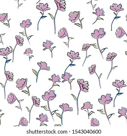 Cute pattern in small flower.floral pattern for wallpaper or fabric 
