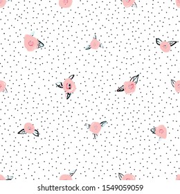 Cute pattern in small flower.floral pattern for wallpaper or fabric 
