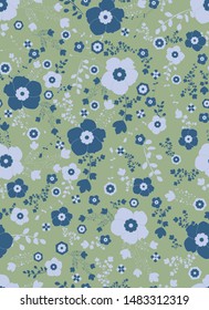 Cute pattern of small flowers.   Cafe floral background Stylish template for fashion prints. decor and wallpaper.