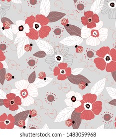 Cute pattern of small flowers. Small colorful flowers White background. Cafe floral background Stylish template for fashion prints. decor and wallpaper.