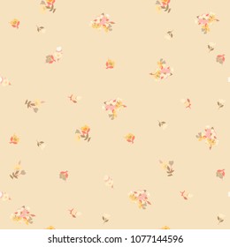 Cute pattern in small flowers. Floral seamless background for textile, wallpapers, wrapping, paper. Pastel.