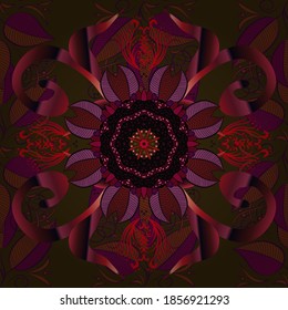 Patrón lindo con flores pequeñas. Patrón floral con flores y hojas. Ilustración vectorial.