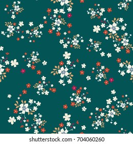 Cute pattern in small flowers. Floral seamless background for textile, wallpapers, wrapping, paper.