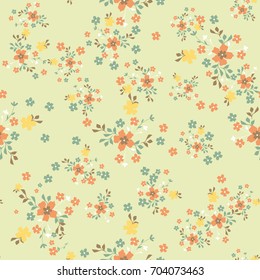 Cute pattern in small flowers. Floral seamless background for textile, wallpapers, wrapping, paper. 